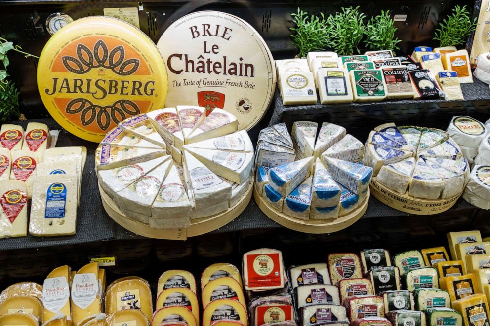 PHOTO: In this undated file photo, cheese is displayed at Jerry's Foods grocery store in Sanibel Island, Fla.