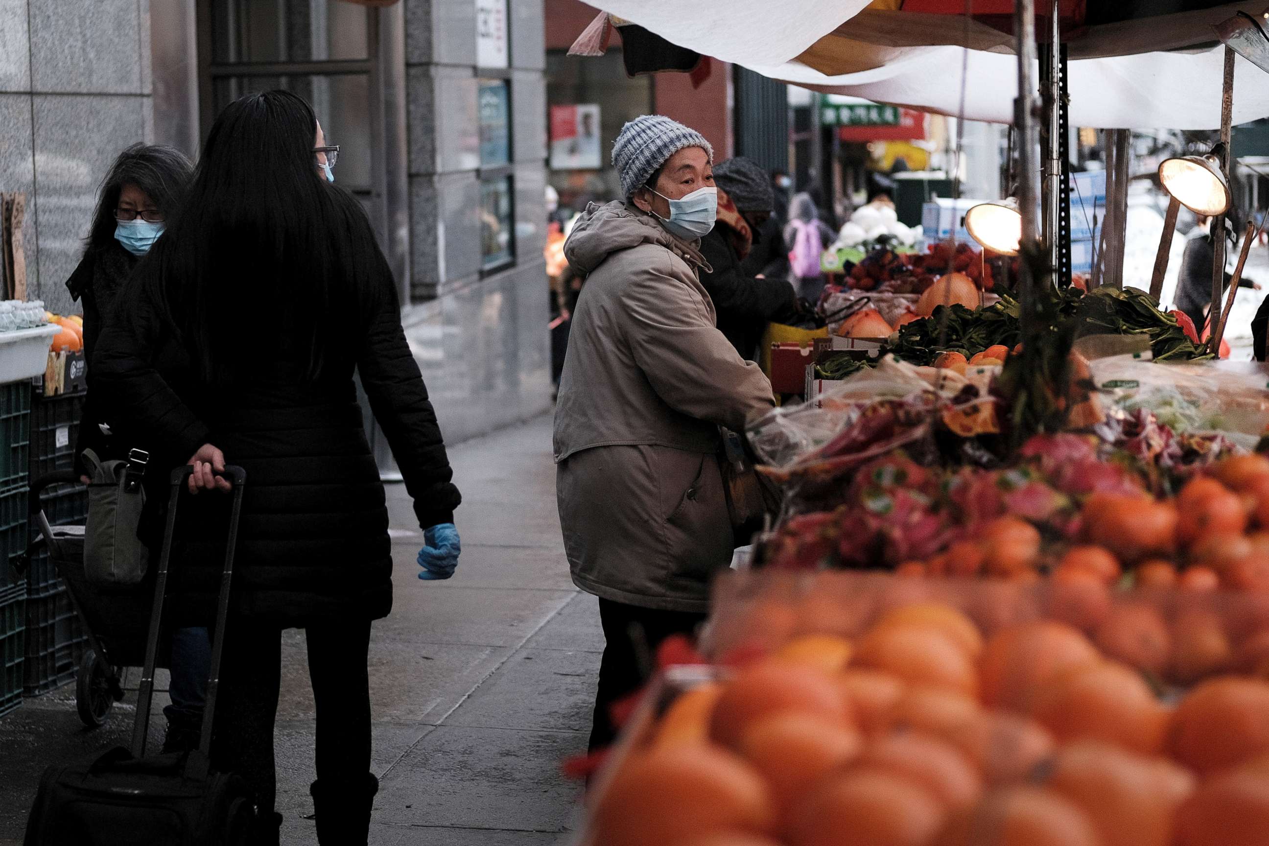 PHOTO: People shop in Chinatown on the eve of the Lunar New Year holiday, Feb. 11, 2021, in New York City.