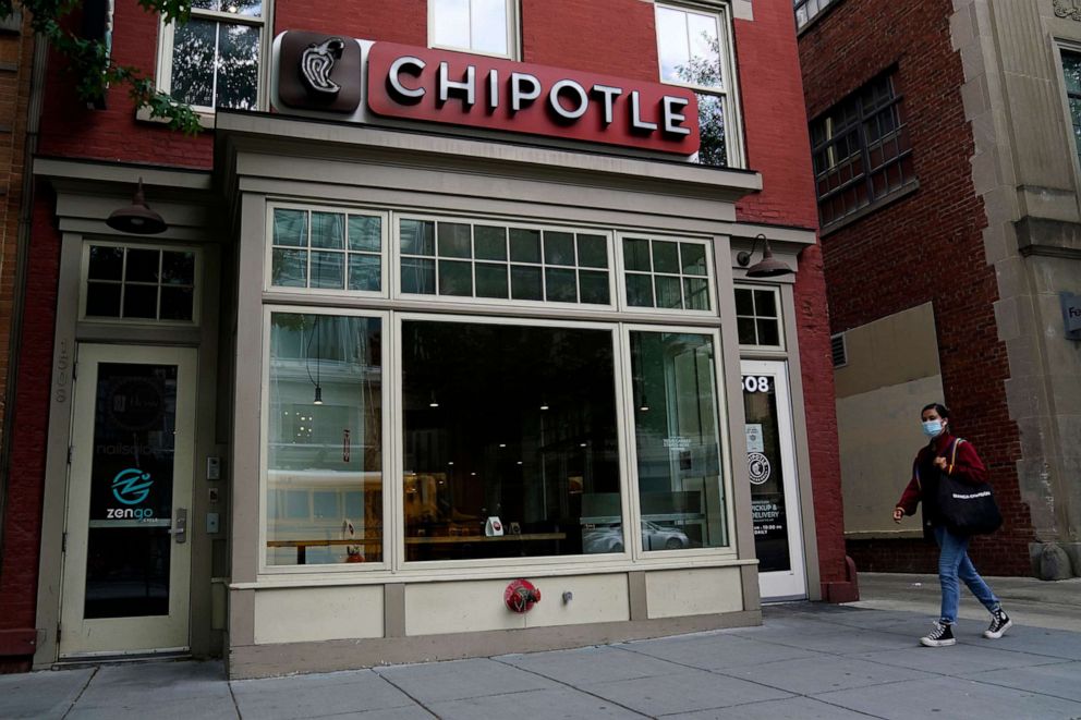 PHOTO: A photograph showing a general view of a Chipotle Mexican Grill restaurant in Washington, D.C., May 11, 2021.