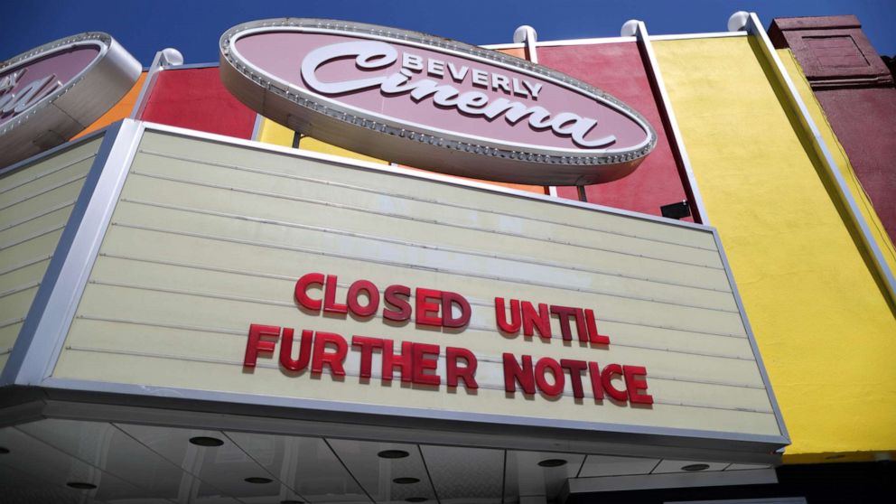 PHOTO: The New Beverly Cinema is closed as the global outbreak of the coronavirus disease (COVID-19) continues, in Los Angeles, April 15, 2020.