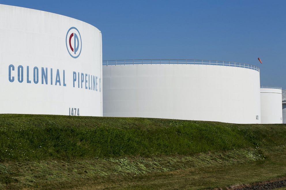 PHOTO: Holding tanks are seen at Colonial Pipeline's Linden Junction Tank Farm in Woodbridge, New Jersey.