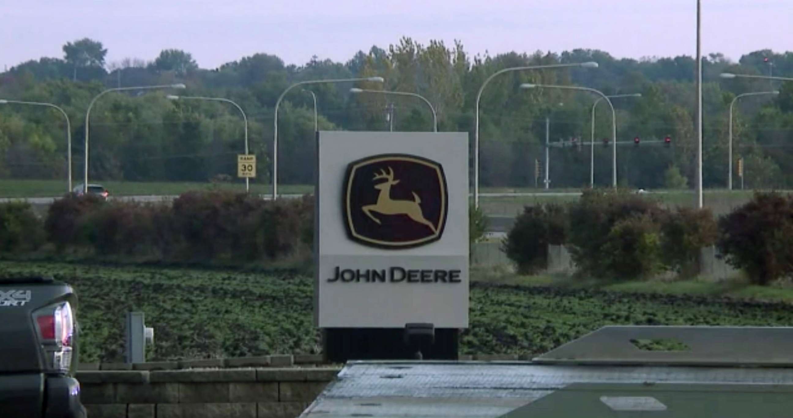 PHOTO: A union member and John Deere employee was hit and killed by a vehicle while walking across an intersection to the picket line, Oct. 27, 2021, in Milan, Ill.