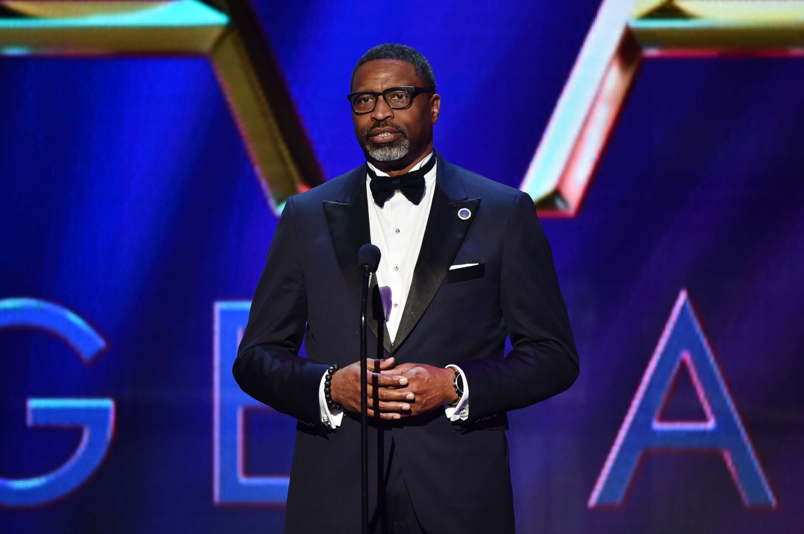 PHOTO: NAACP President and CEO Derrick Johnson speaks onstage during the 51st NAACP Image Awards, on Feb. 22, 2020 in Pasadena, Calif.