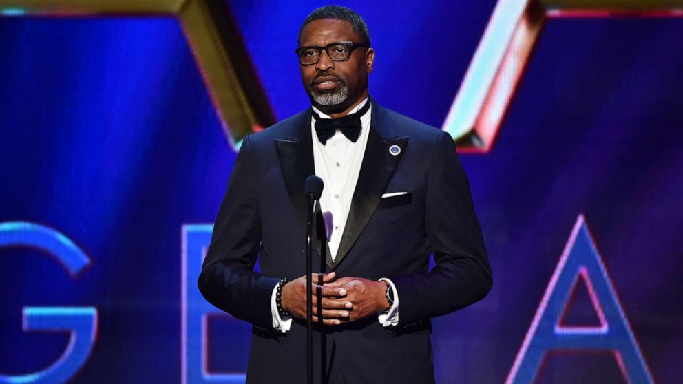 PHOTO: NAACP President and CEO Derrick Johnson speaks onstage during the 51st NAACP Image Awards, on Feb. 22, 2020 in Pasadena, Calif.