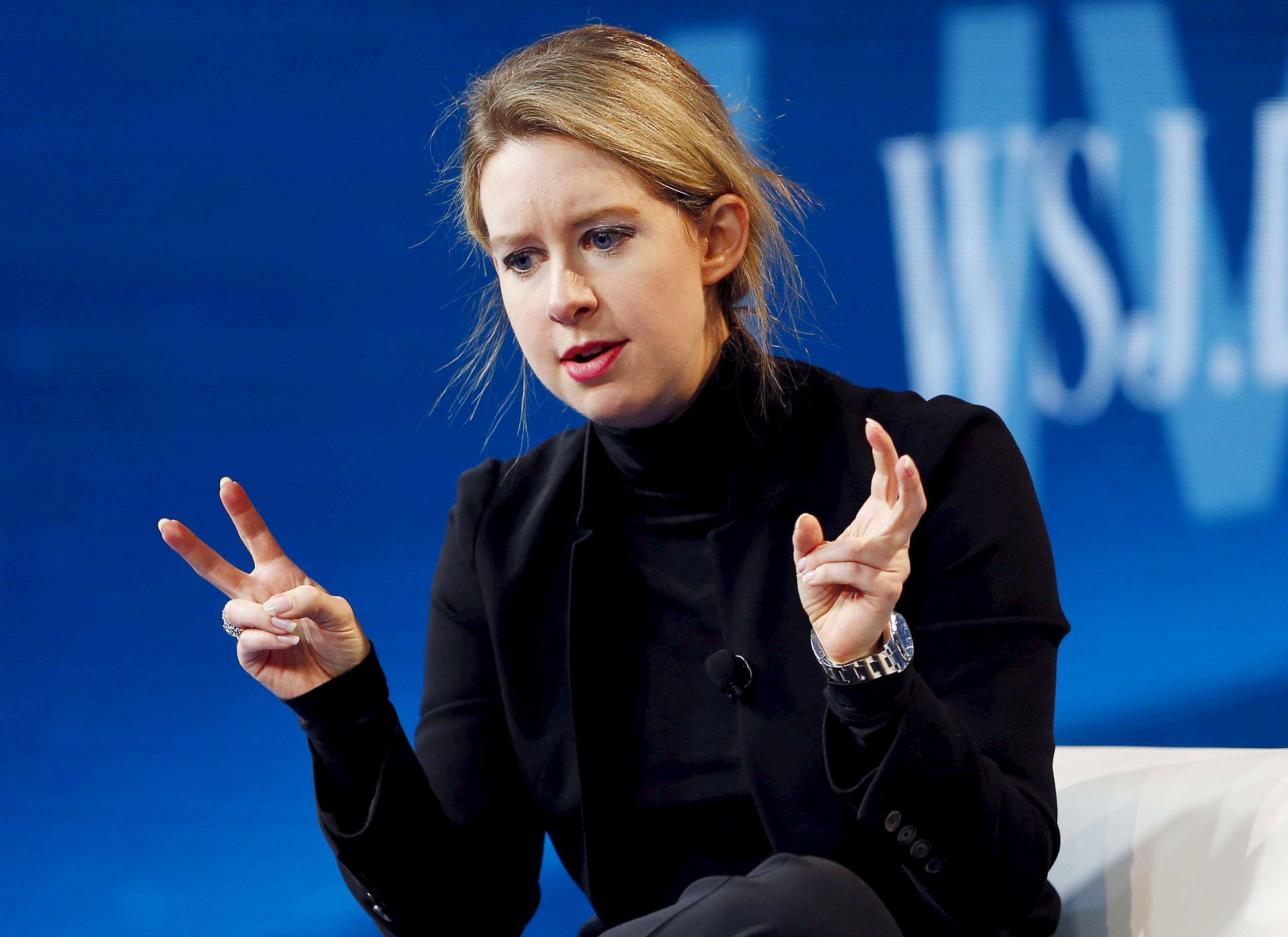 PHOTO: Elizabeth Holmes, founder and CEO of Theranos, speaks at a conference at the Montage hotel in Laguna Beach, Calif., in this Oct. 21, 2015. 