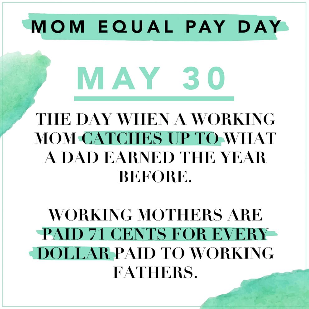 PHOTO: May 30 is Mom Equal Pay Day.