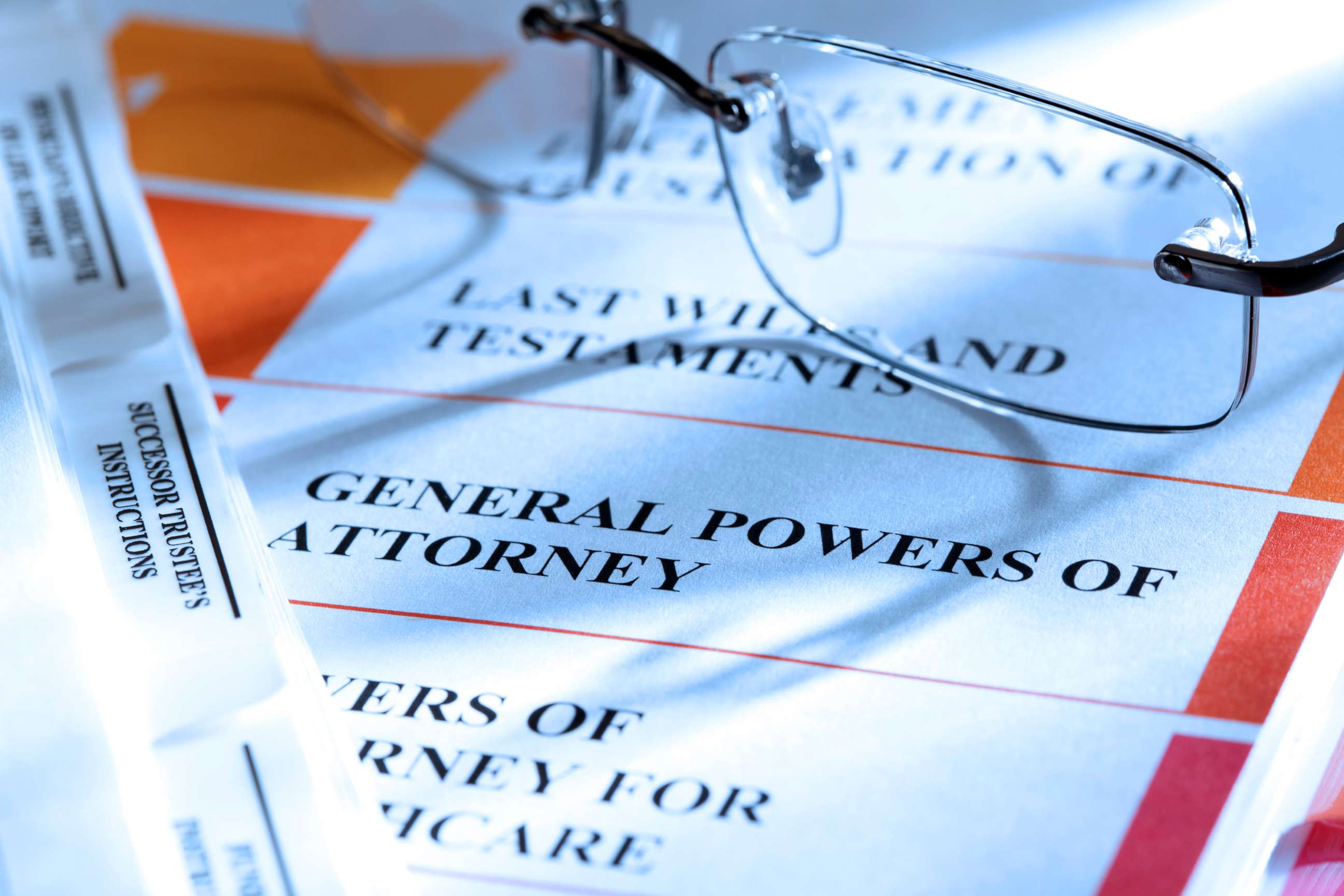 PHOTO: Documents including Will, Power of Attorney, and Healthcare Proxy.