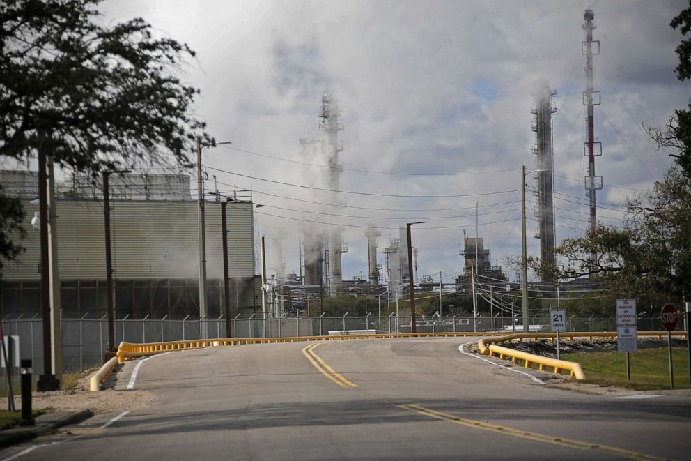 PHOTO: The Exxon Mobil Baytown Olefins Plant is pictured on Dec. 23, 2021 in Baytown, Texas.