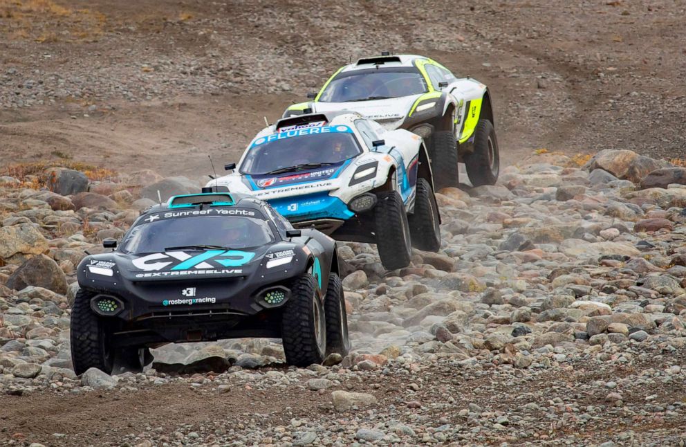 PHOTO: Extreme E is a new concept in motorsports where drivers compete in electric SUVs in remote landscapes to highlight the effects of climate change.