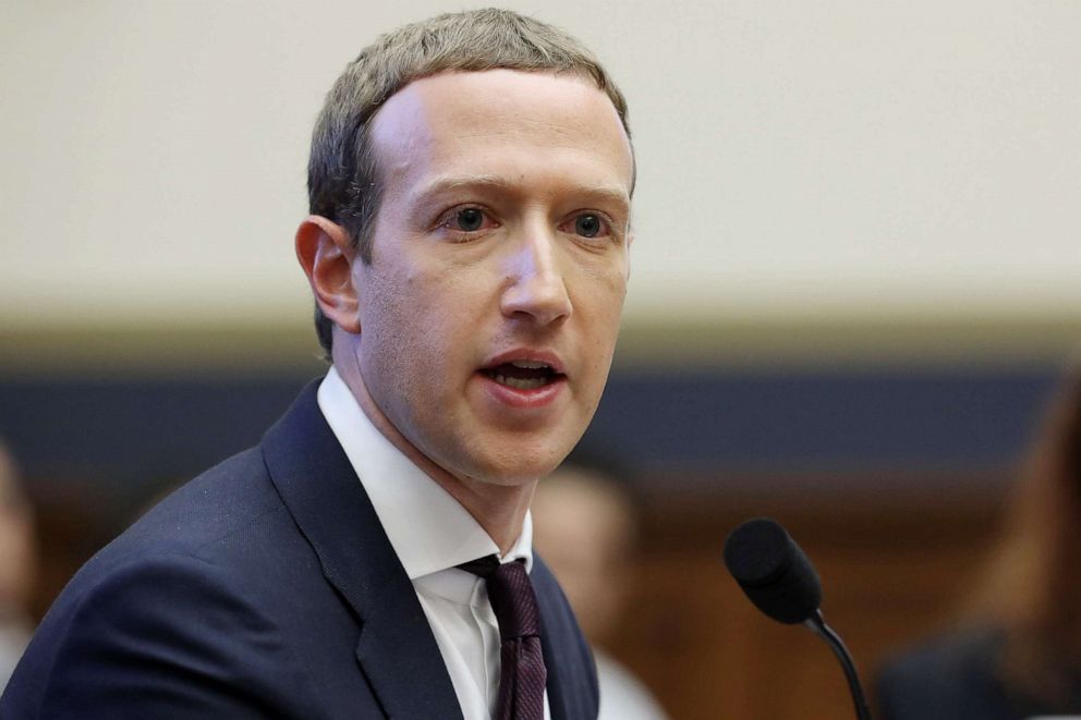 PHOTO: Facebook co-founder and CEO Mark Zuckerberg testifies before the House Financial Services Committee on Capitol Hill in Washington, Oct. 23, 2019.  DC.