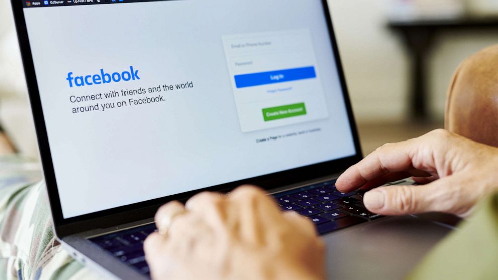 PHOTO: The website home screen for Facebook is displayed on a laptop computer in an arranged photograph taken in Little Falls, N.J., Oct. 8, 2020.