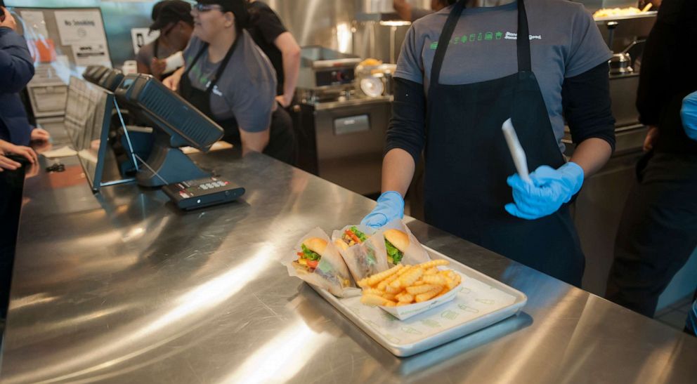 PHOTO: In this December 20, 2011 photo, orders are collected at the Shake Shack in downtown Brooklyn, NY.