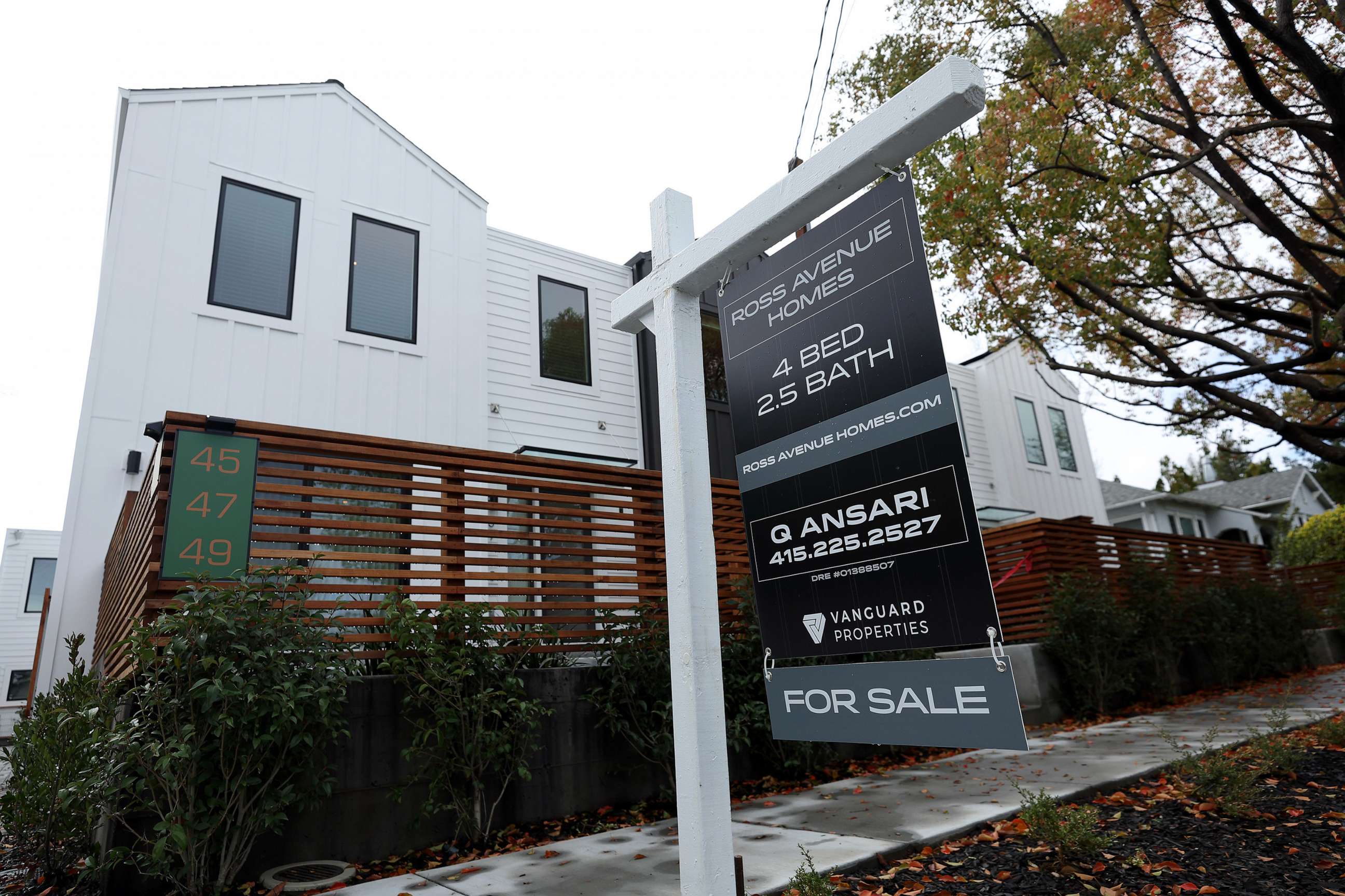 PHOTO: In this March 22, 2023, file photo, a for sale sign is posted in front of a home in San Anselmo, Calif.