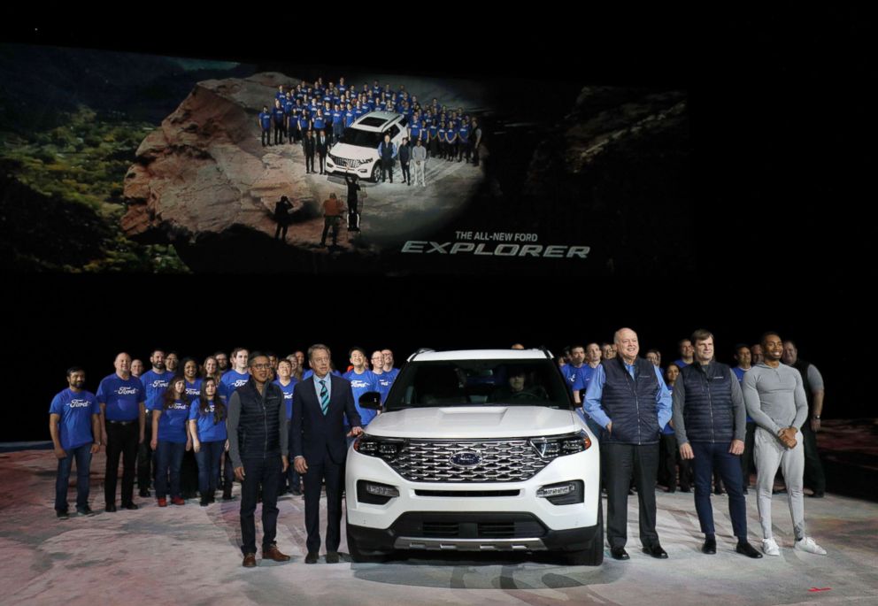 PHOTO: Ford executives and the Ford Explorer team pose with the all-new 2020 Ford Explorer SUV at its reveal, Jan. 9, 2019, in Detroit.