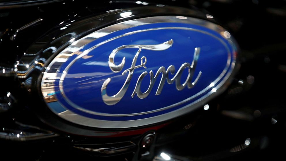 PHOTO: Ford logo is pictured at the 2019 Frankfurt Motor Show (IAA) in Frankfurt, Germany, Sept. 10, 2019.