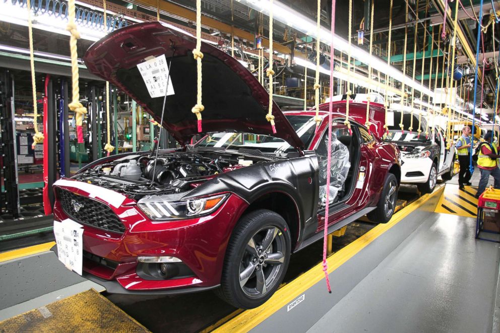 PHOTO: In this file photo, all new 2015 Ford Mustangs go through the assembly line at the Ford Flat Rock Assembly Plant, Aug. 28, 2014, in Flat Rock, Mich.