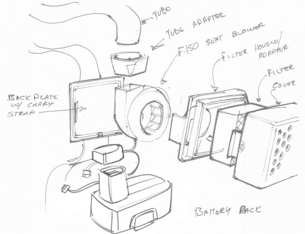 PHOTO: A sketch released by the Ford Motor Company shows a filtration system design.