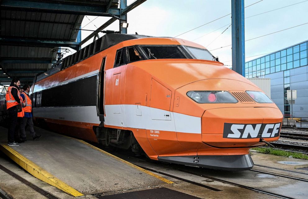 PHOTO: A TGV high-speed train in Saint-Denis, near Paris, France, Feb. 25, 2020.