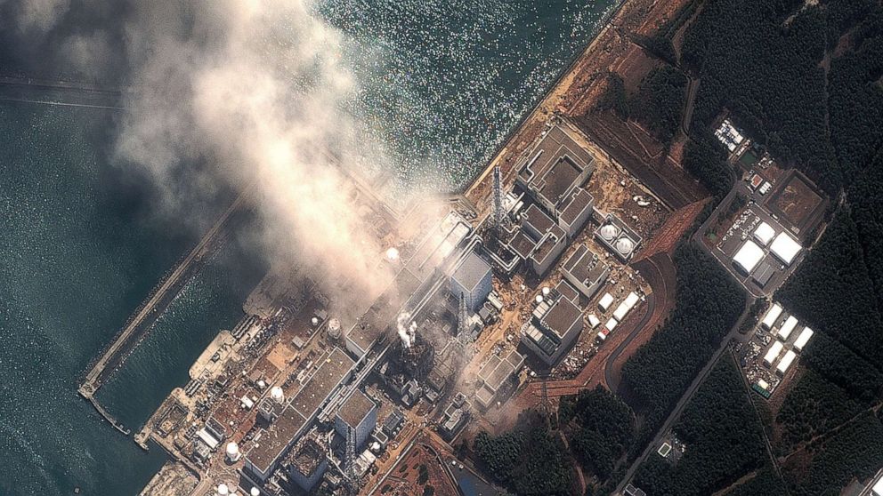 PHOTO: In this satellite view, the Fukushima Dai-ichi Nuclear Power plant after a massive earthquake and subsequent tsunami, March 14, 2011, in Futaba, Japan.