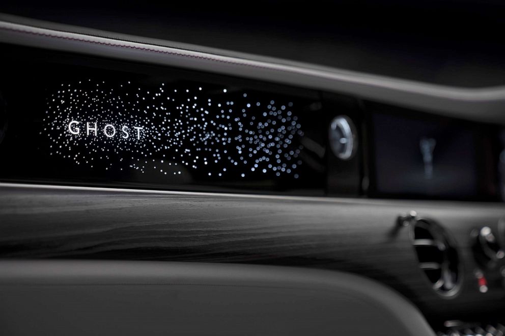PHOTO: It took two years and more than 10,000 hours for Rolls-Royce to perfect the illuminated fascia on the 2021 Ghost. The fascia, located on passenger dashboard, is a constellation of 850 stars.