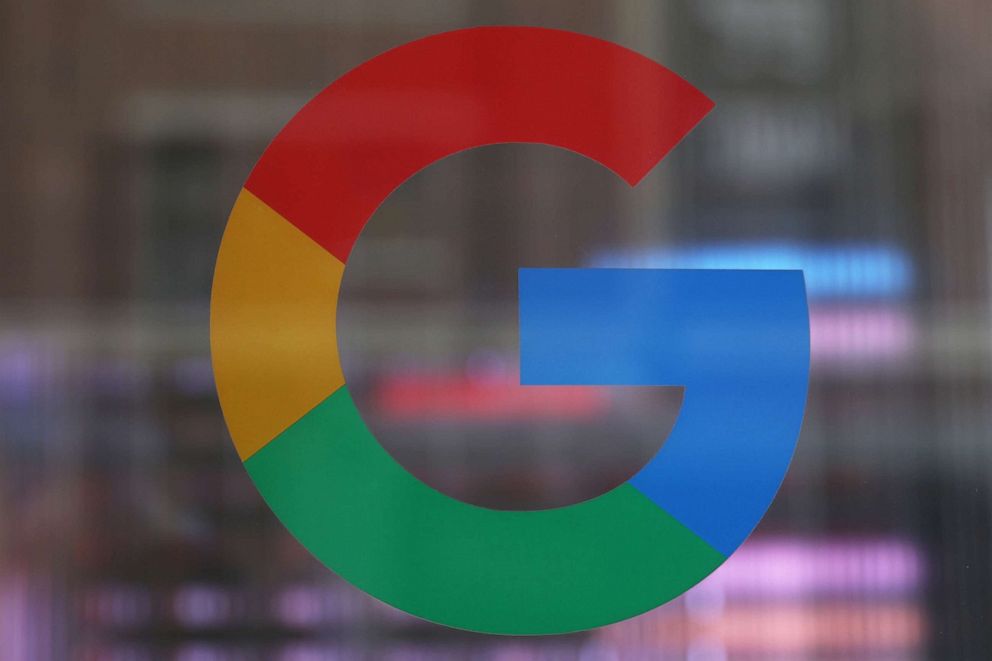 PHOTO: The corporate logo of Google LLC is seen at the Google store in New York City, Jan. 20, 2023.
