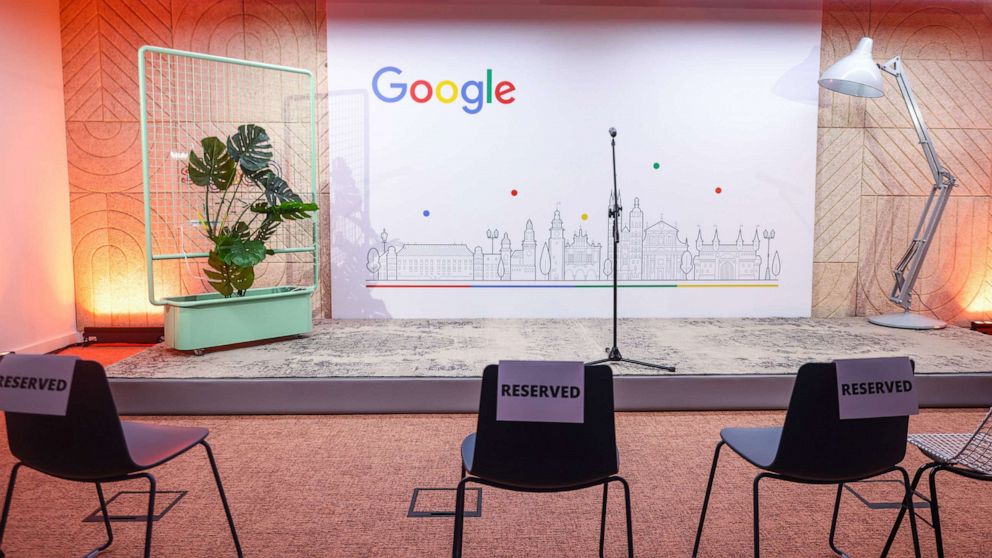 PHOTO: The reopening of Google office in a historical building at the Main Square in Krakow, Poland, Nov. 29, 2022.