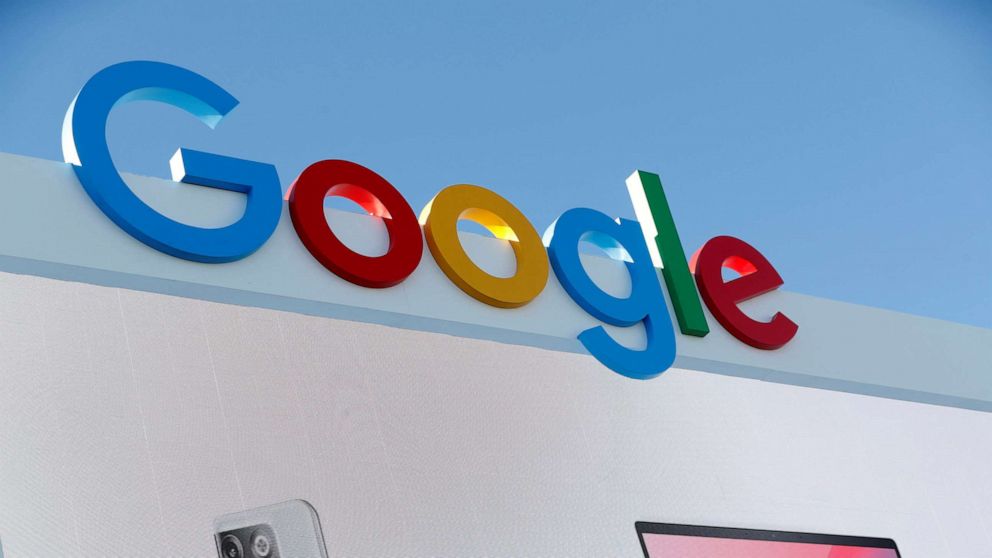 PHOTO: A view of the Google logo on a temporary house during CES 2023, an annual consumer electronics trade show, in Las Vegas, Jan. 6, 2023.