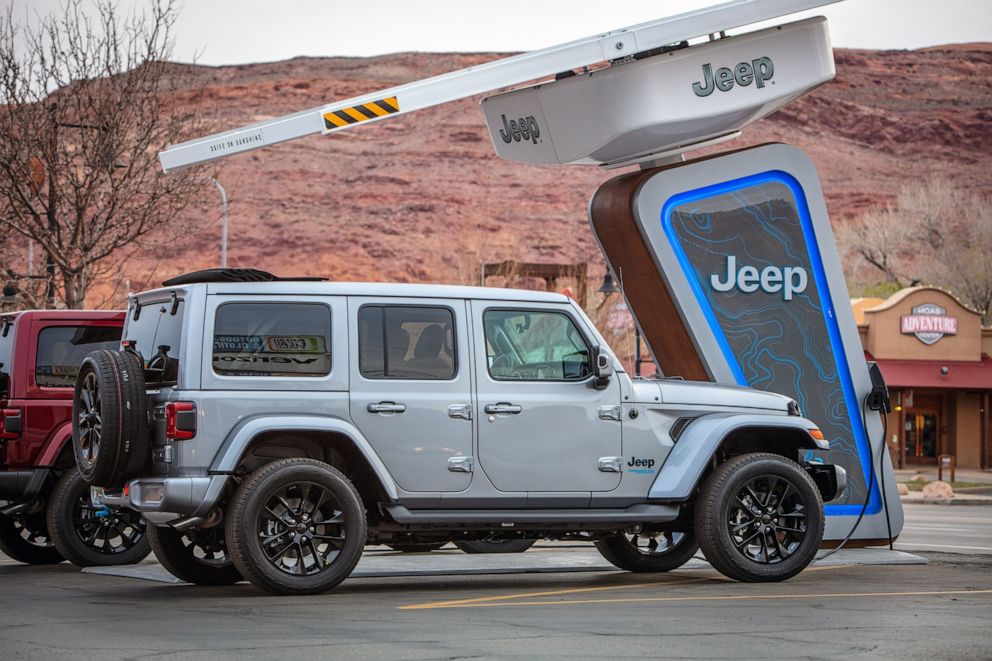 PHOTO: Jeep is installing Jeep-branded EV charging stations at or near the trailheads of Jeep Badge of Honor off-road trails.