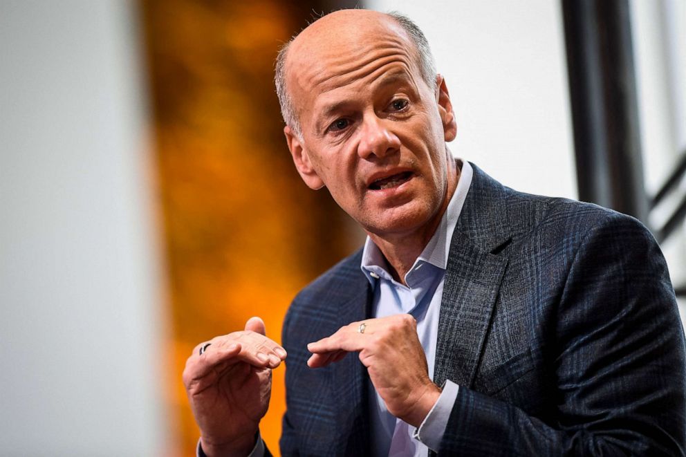 PHOTO: Greg Becker, President and CEO of Silicon Valley Bank (SVB), speaks during the Milken Institute Global Conference, May 3, 2022 in Beverly Hills, Calif.