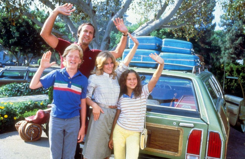 PHOTO: Anthony Michael Hall, Chevy Chase, Beverly D'angelo, and Dana Barron in scene from "National Lampoon's Vacation."