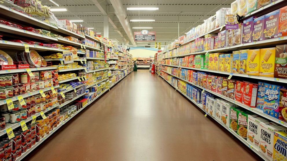 PHOTO: An aisle of grocery store in Iowa in this undated stock photo.