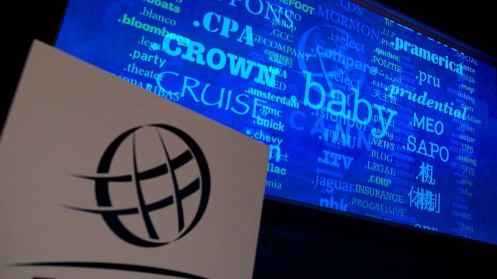 PHOTO: A screen shows a rolling feed of new 'Generic Top-Level Domain Names (gTLDs) which have been applied for during a press conference hosted by ICANN in central London, on June 13, 2012. 