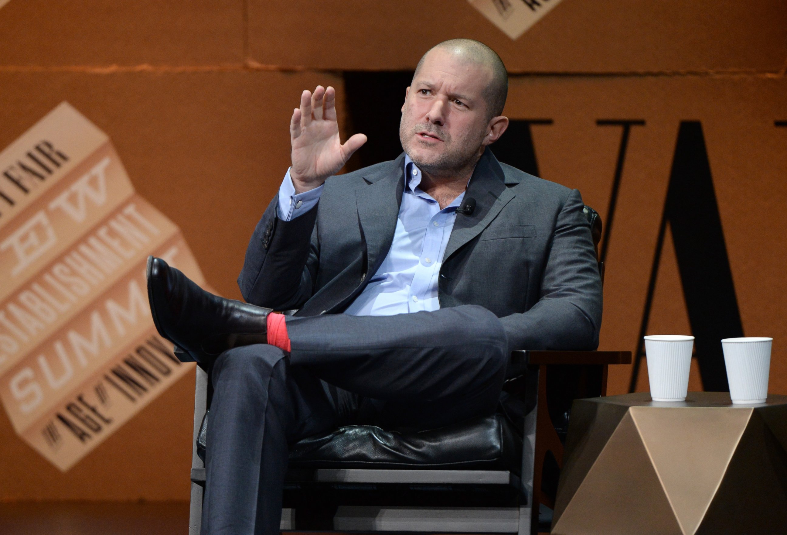 PHOTO: Apple Senior Vice President of Design Jonathan Ive speaks onstage during an event at Yerba Buena Center for the Arts on Oct. 9, 2014 in San Francisco, Calif.