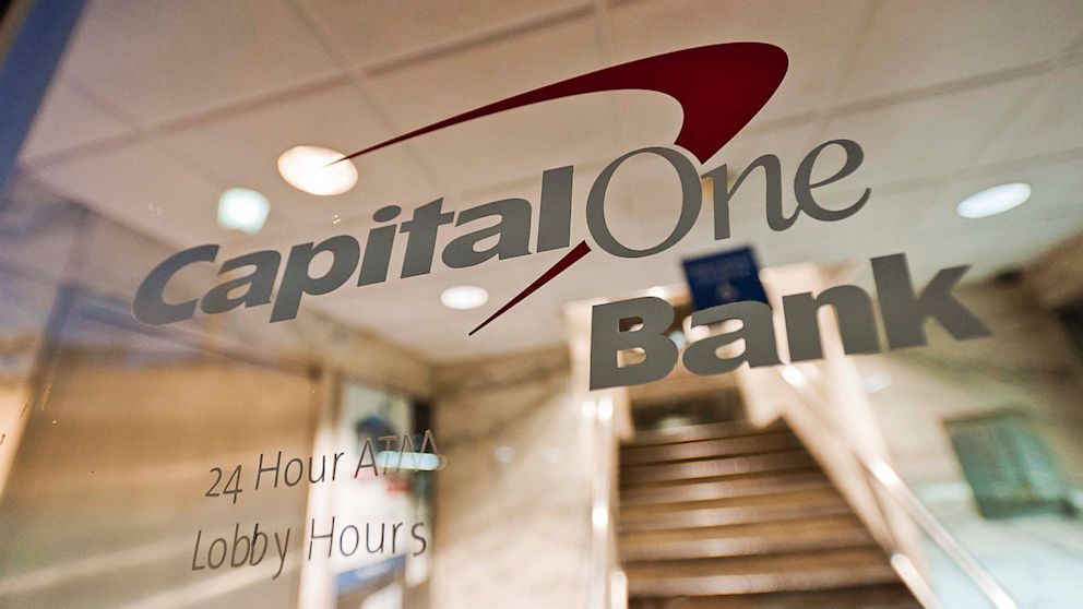 The logo for Capital One Bank is shown at a branch in the Brooklyn borough of New York, in this Aug. 10, 2011 photo.