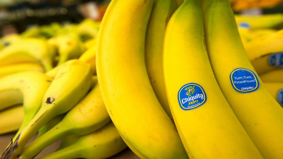 Chiquita Brands International Inc. bananas are arranged for a photograph at Union Street Produce Co. in San Francisco, Calif. on Feb. 19, 2013. 
