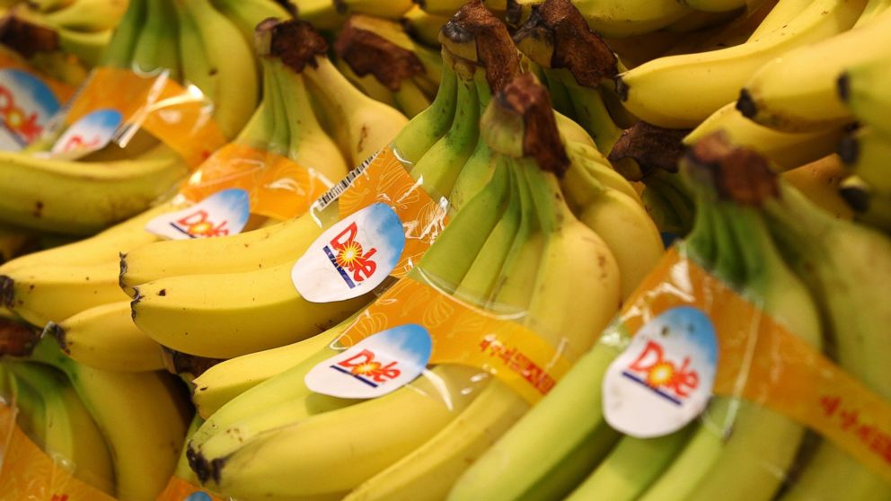 Dole Food Co. bananas are displayed for sale at an E-Mart Co. store, in Incheon, South Korea, on December 21, 2013. 
