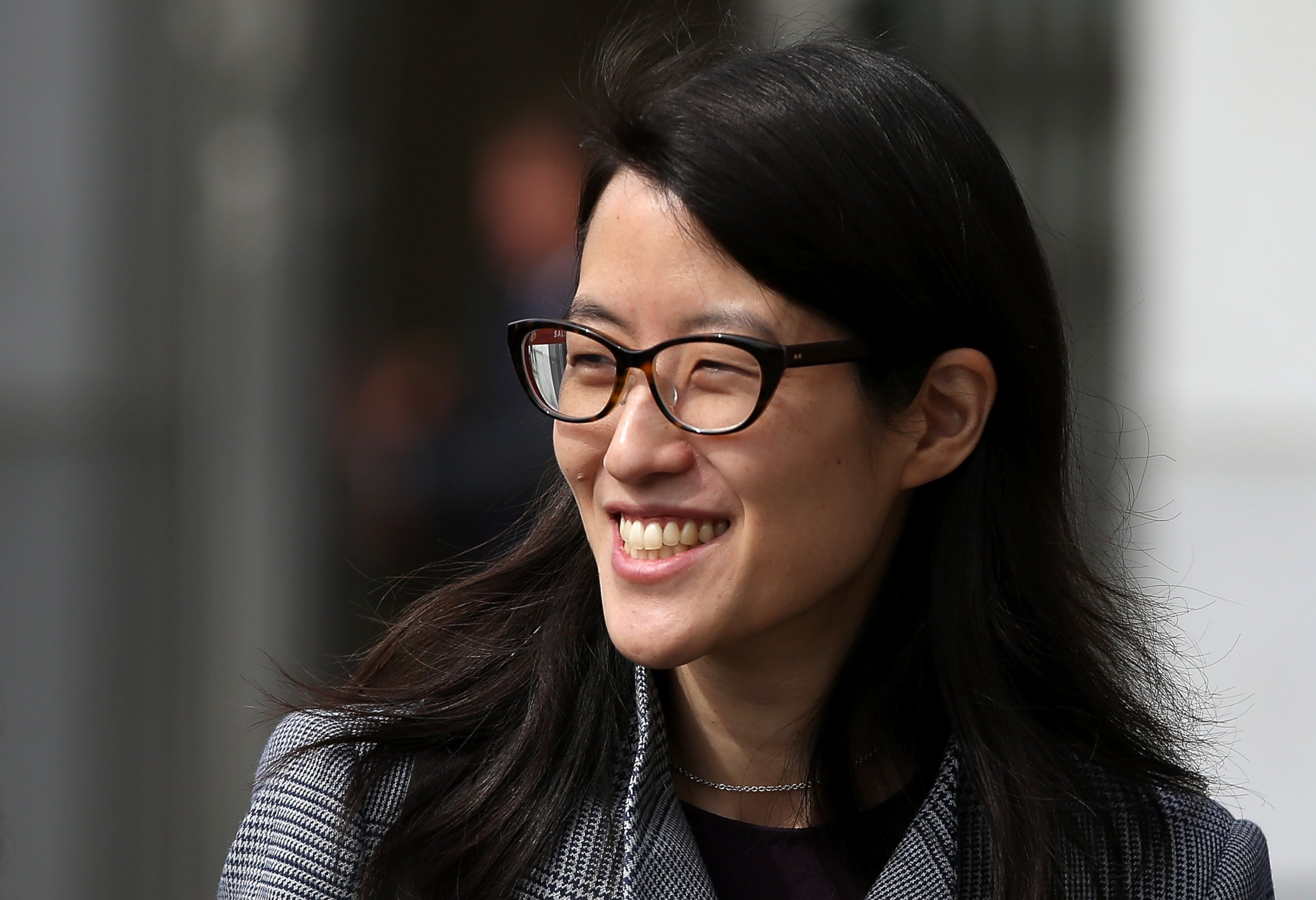 PHOTO: Ellen Pao leaves the California Superior Court Civic Center Courthouse during a lunch break from her trial on March 10, 2015 in San Francisco, Calif.