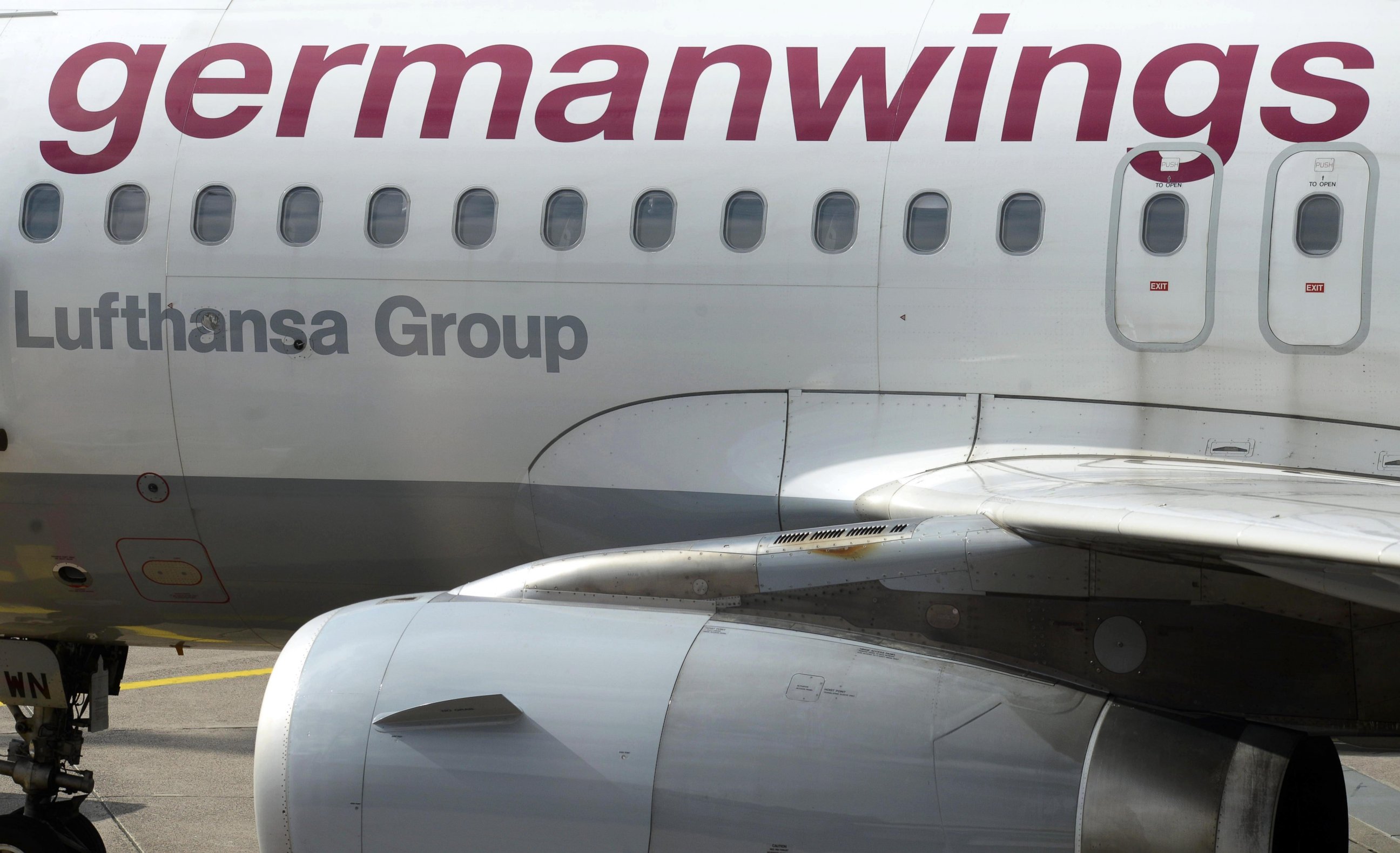 PHOTO: A plane operated by Lufthansa's low-cost subsidiary Germanwings is pictured on August 28, 2014 at Cologne's airport.