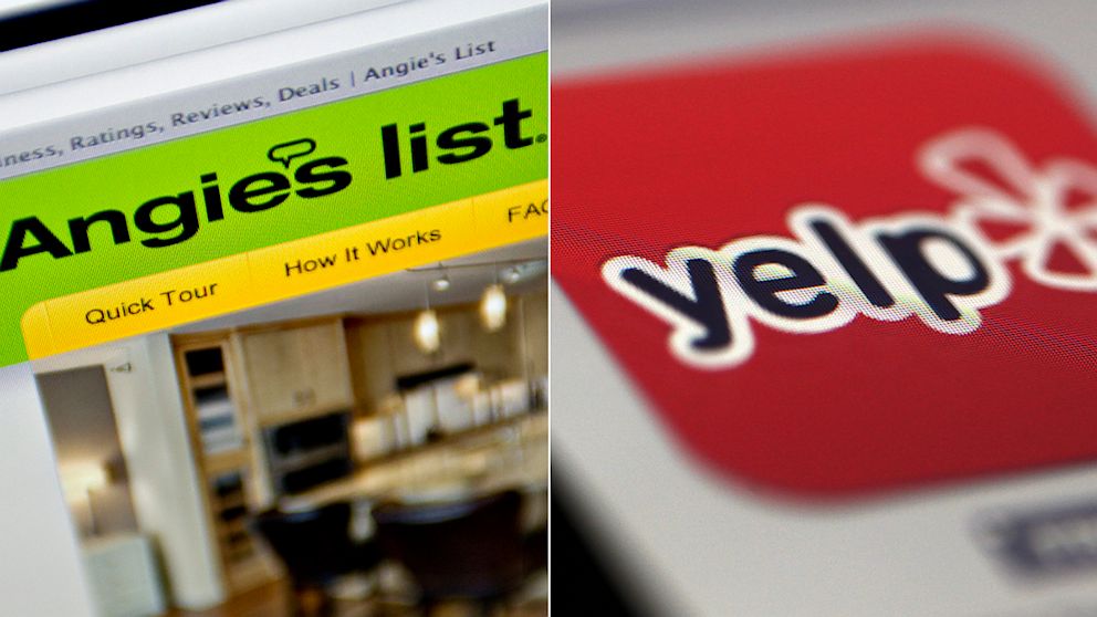 Angie's List and Yelp are both online consumer-review sites. 