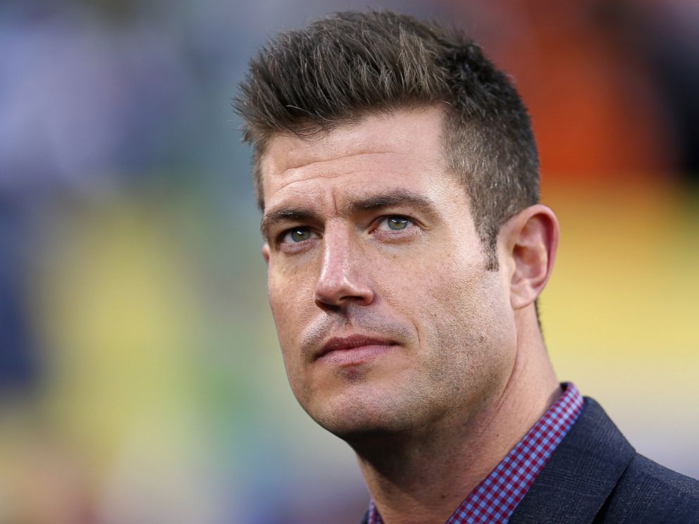 PHOTO: Sports commentator Jesse Palmer is shown prior to start of Super Bowl XLVIII at MetLife Stadium between the Denver Broncos and the Seattle Seahawks on Feb. 2, 2014, in East Rutherford, N.J.