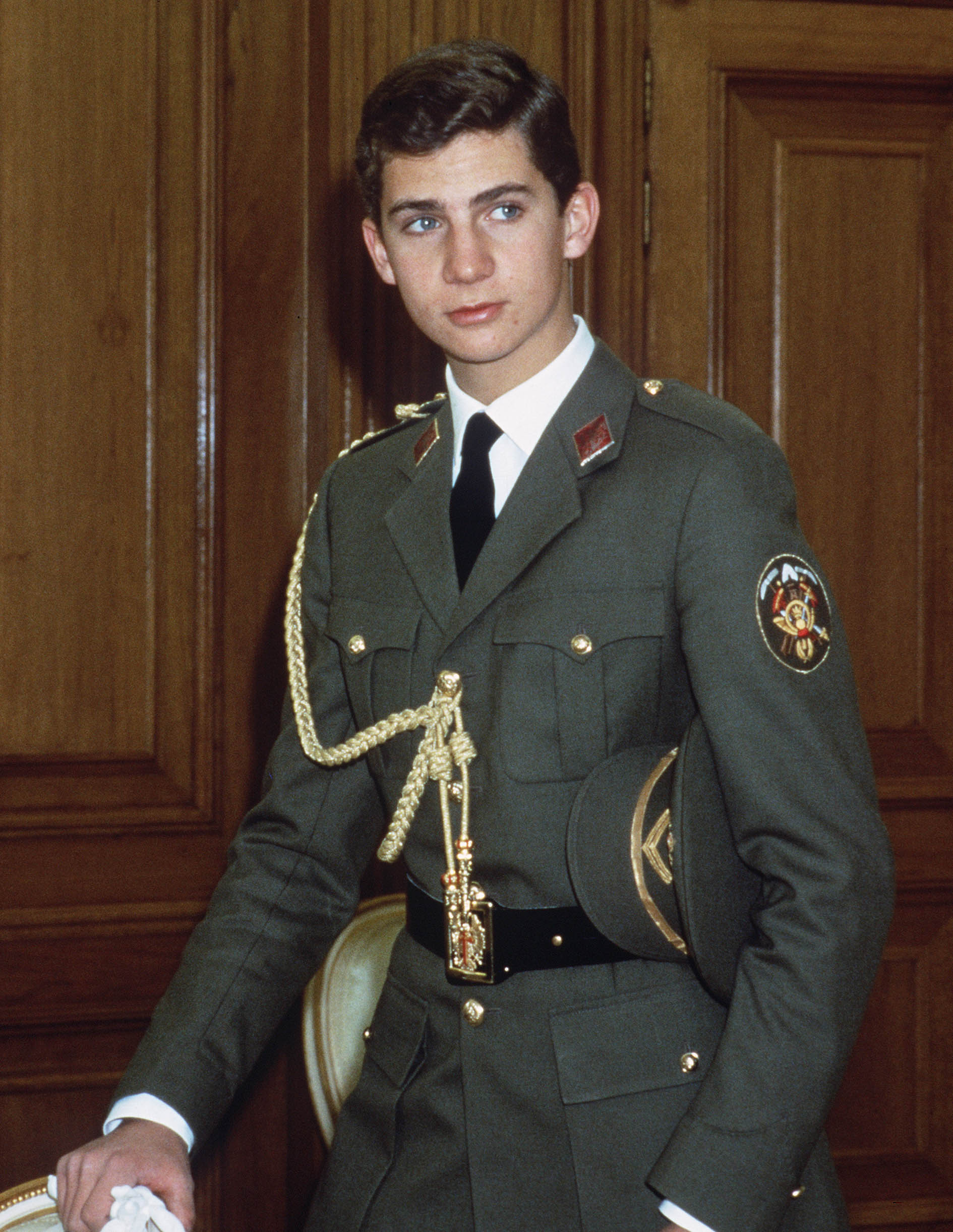 PHOTO: Crown Prince Felipe on  January 23, 1986, at the Zarzuela Palace in Madrid for his swearing-in ceremony as Crown Prince. 