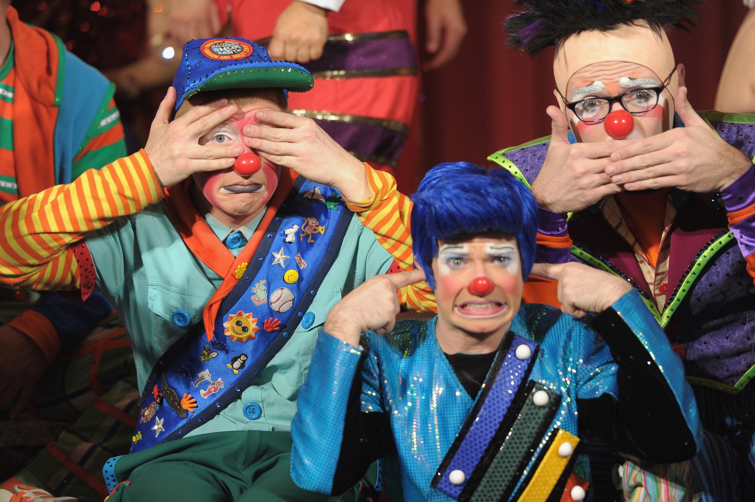 PHOTO: Clowns participate in Ringling Bros. and Barnum & Bailey's sneak peak of their new national touring show at Grand Central Terminal on Feb. 28, 2012 in New York. 