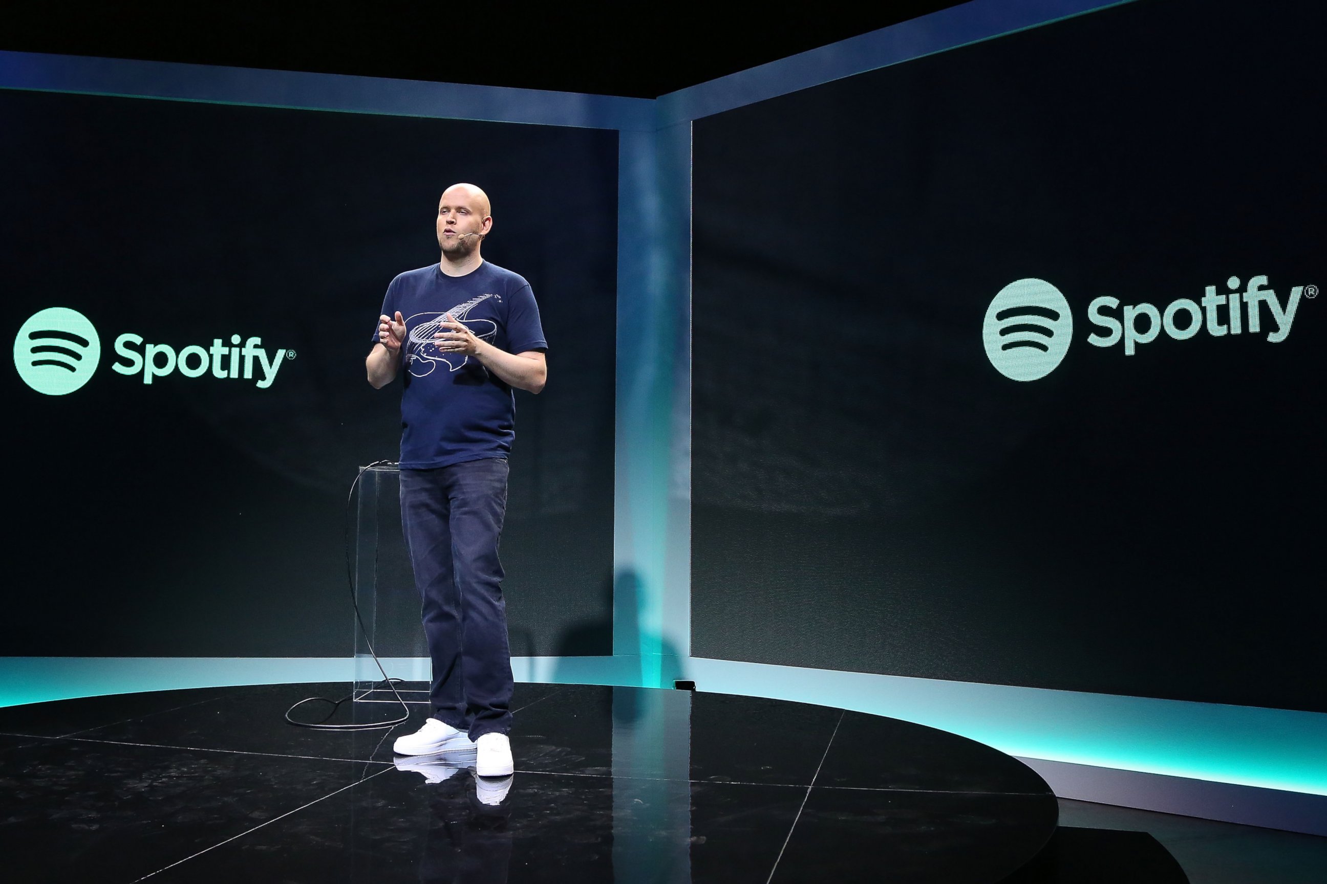 PHOTO: Spotify founder Daniel Ek speaks during the Spotify New Platform Launch at S.I.R. Studios on May 20, 2015 in New York City. 