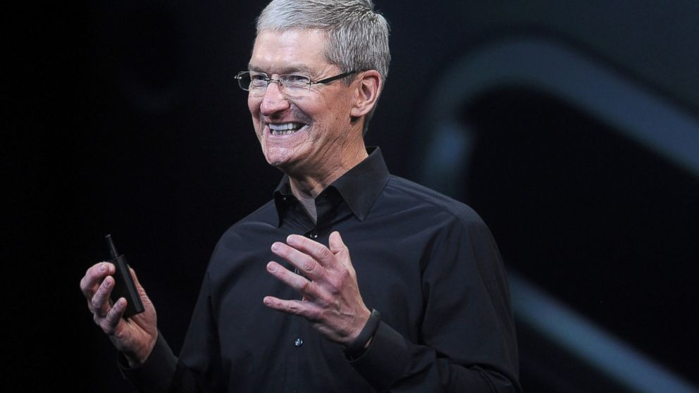 PHOTO: Tim Cook, chief executive officer of Apple Inc., speaks during a press event at the Yerba Buena Center in San Francisco, California, Oct. 22, 2013. 