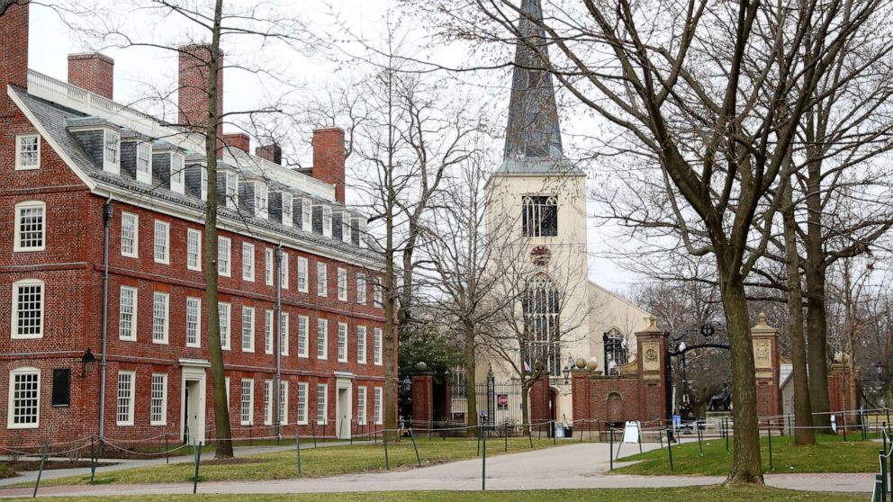 PHOTO: The Harvard University campus is shown, March 23, 2020 in Cambridge, Massachusetts.