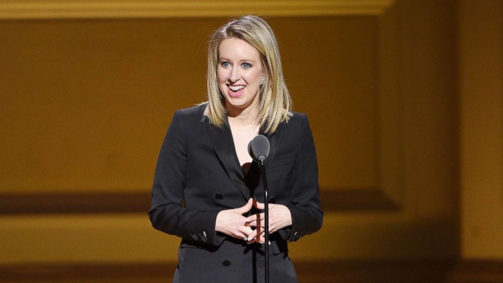 PHOTO: Honoree Elizabeth Holmes speaks onstage at the 2015 Glamour Women of the Year Awards,Nov. 9, 2015, in New York.  