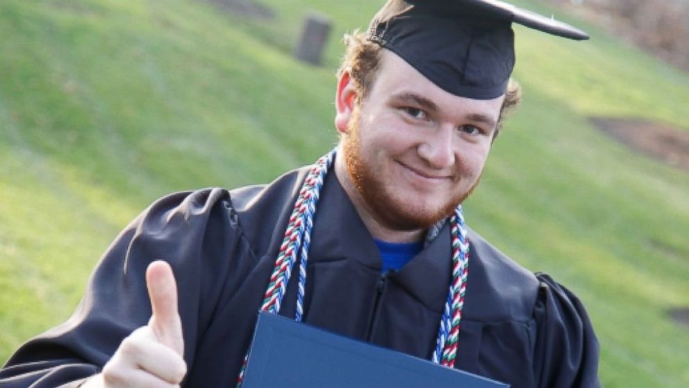 PHOTO: Alex Brenda, seen in this undated photo, is selling advertising space on his mortar board to help pay off his student loans. 