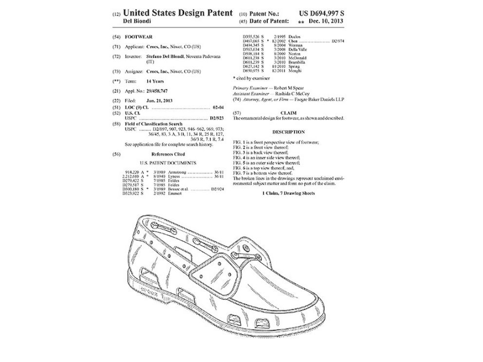 PHOTO: A new loafer being patented by Crocs. 