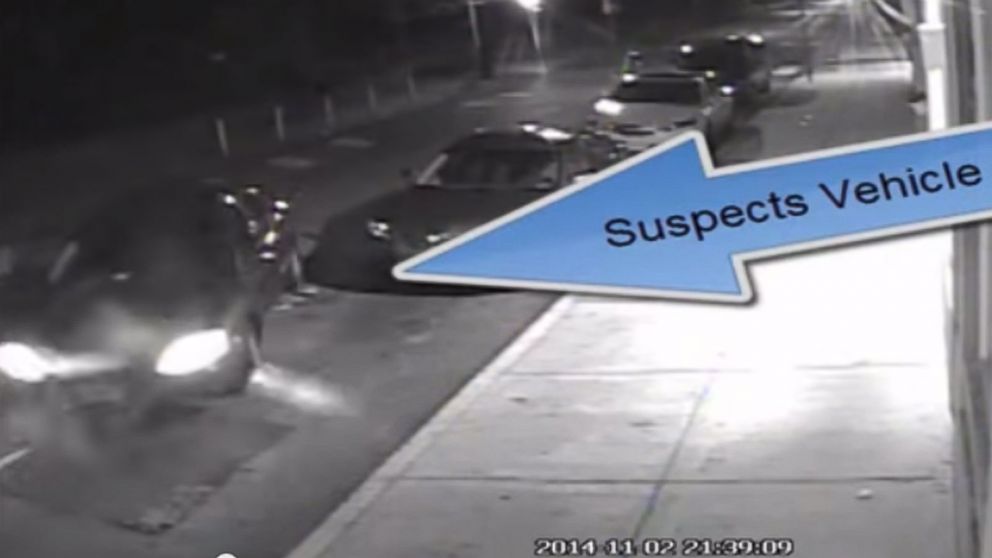 Delvin Barnes' car is in this photo from a video released by the Philadelphia Police Department.