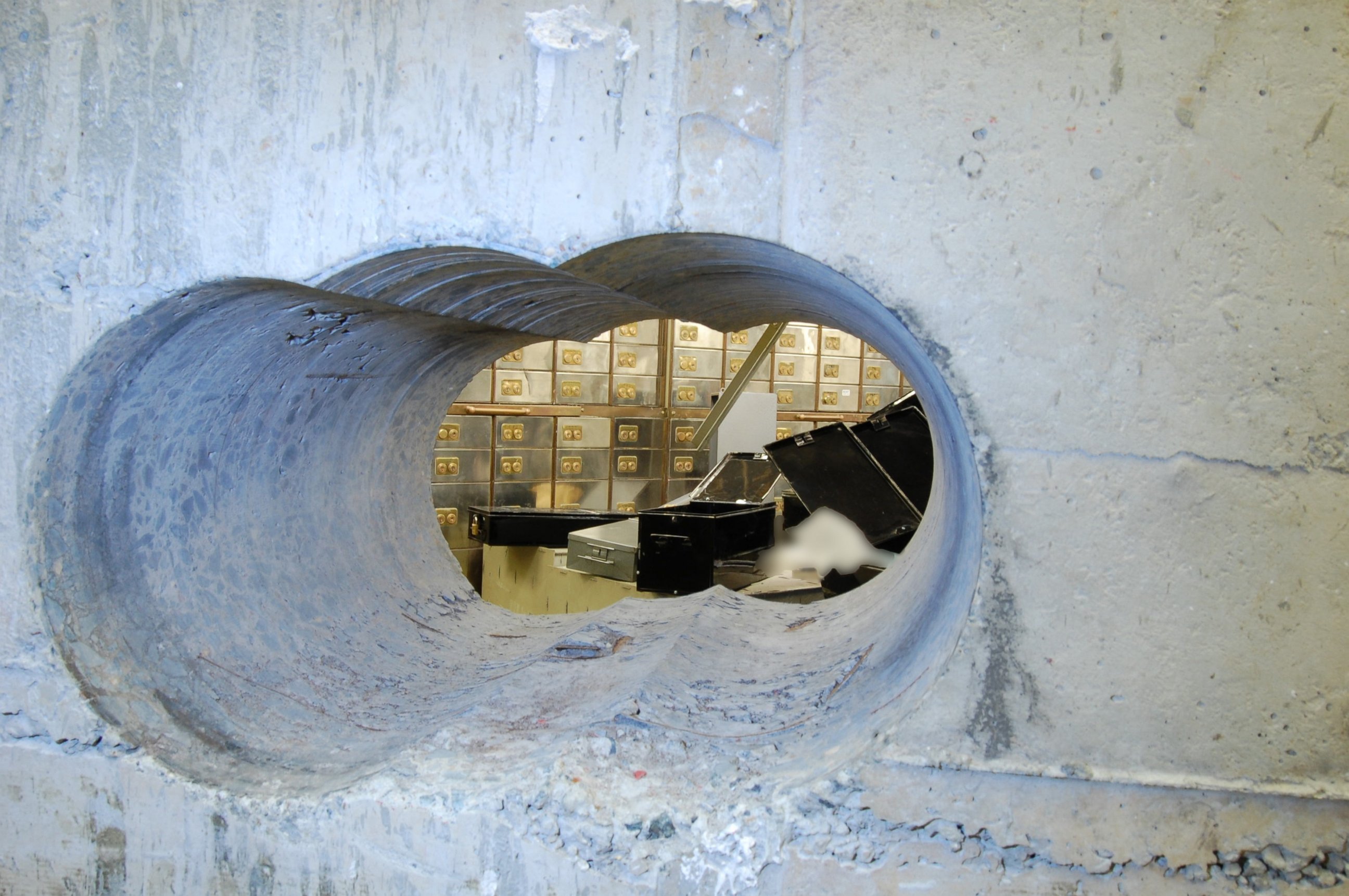 PHOTO: This is a an undated image by of the hole leading into the vault.